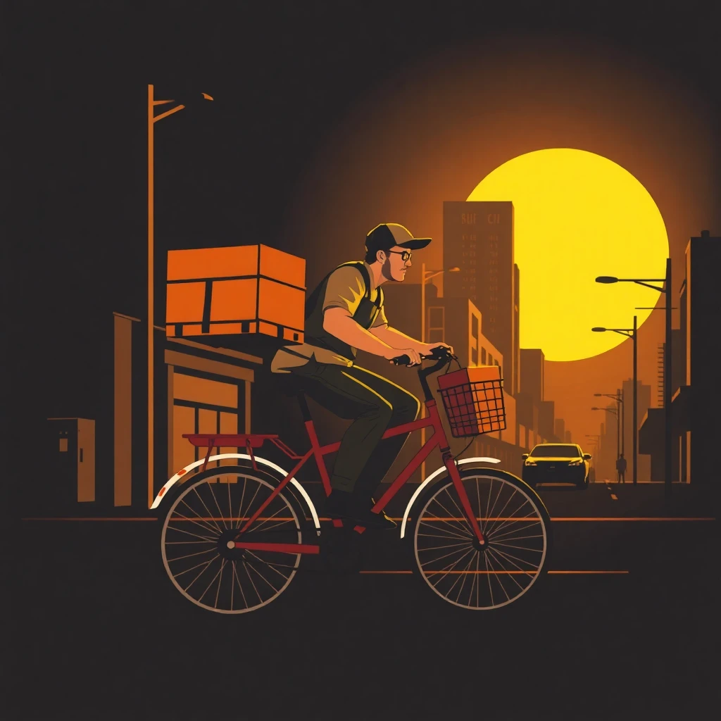 Entregador em bicicleta elétrica