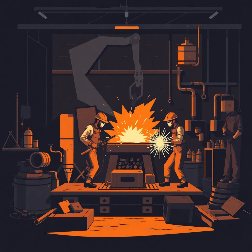 Canteiro de obras movimentado