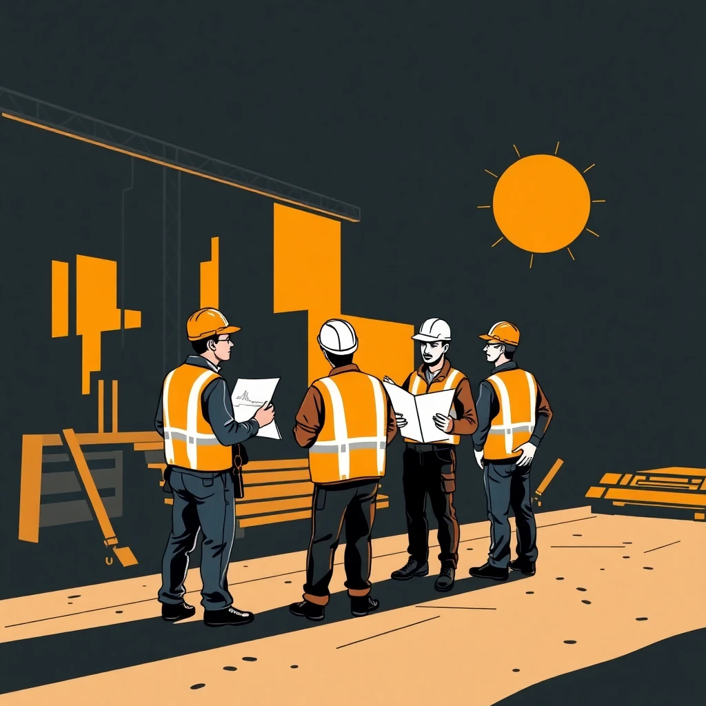 Construction team on site