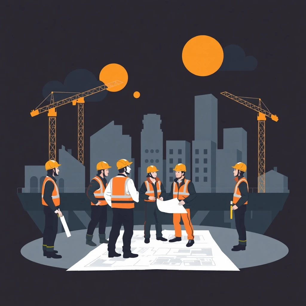 Construction workers at a site