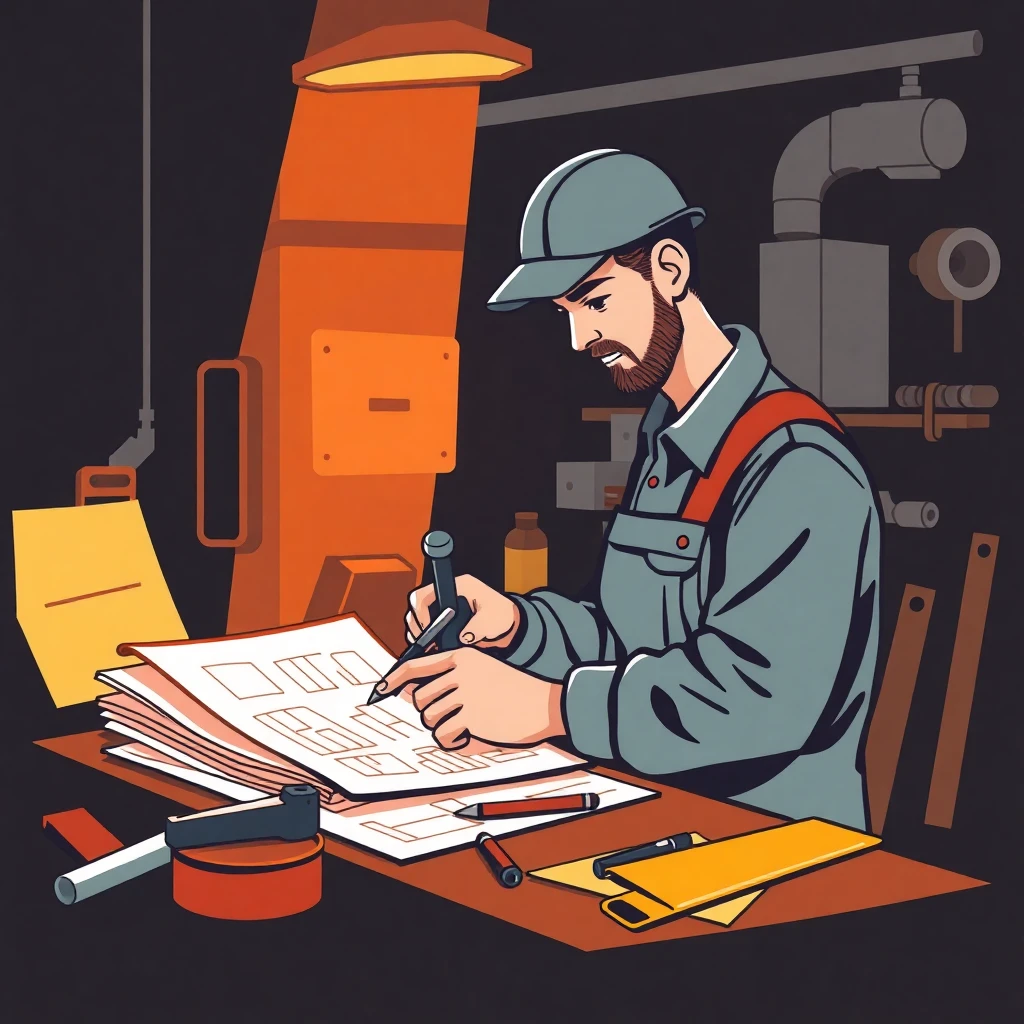 Skilled tradesman at work