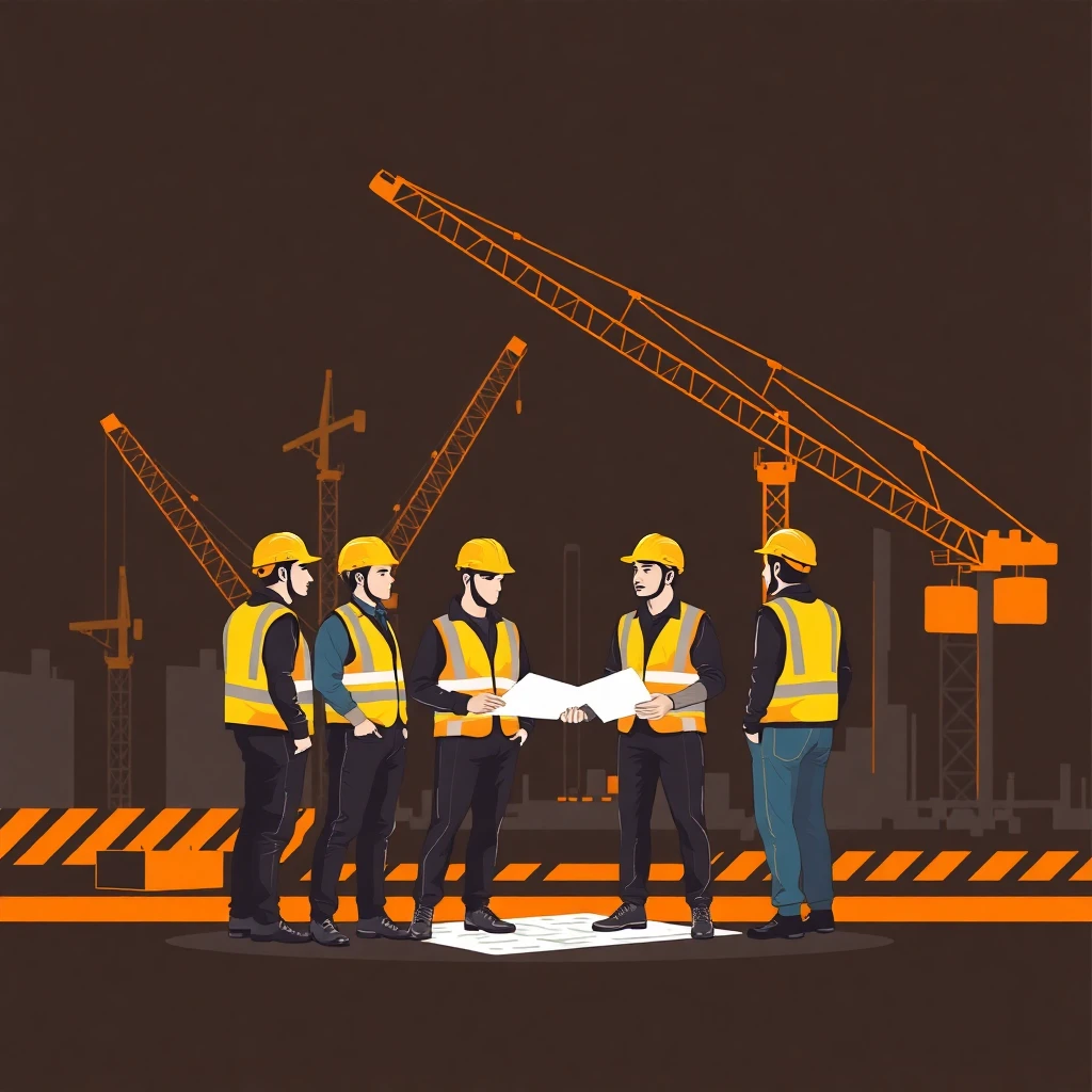 Construction team on site