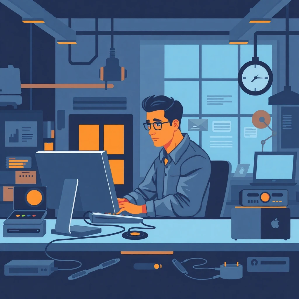 Ingeniero de software en su espacio de trabajo