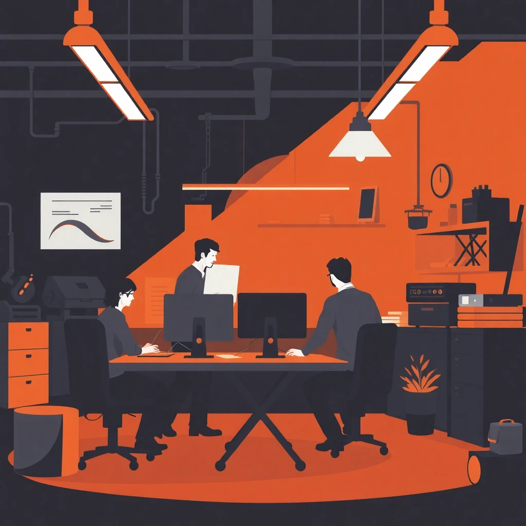 Ingenieros de software trabajando en equipo