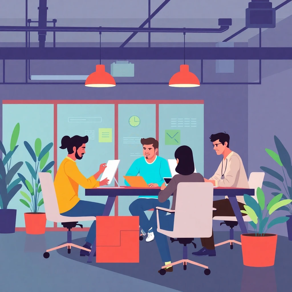 Equipo de marketing colaborando