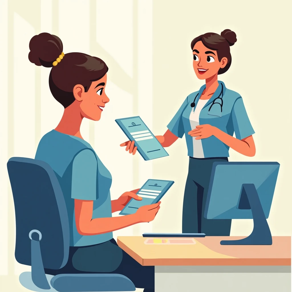 Enfermera revisando salario