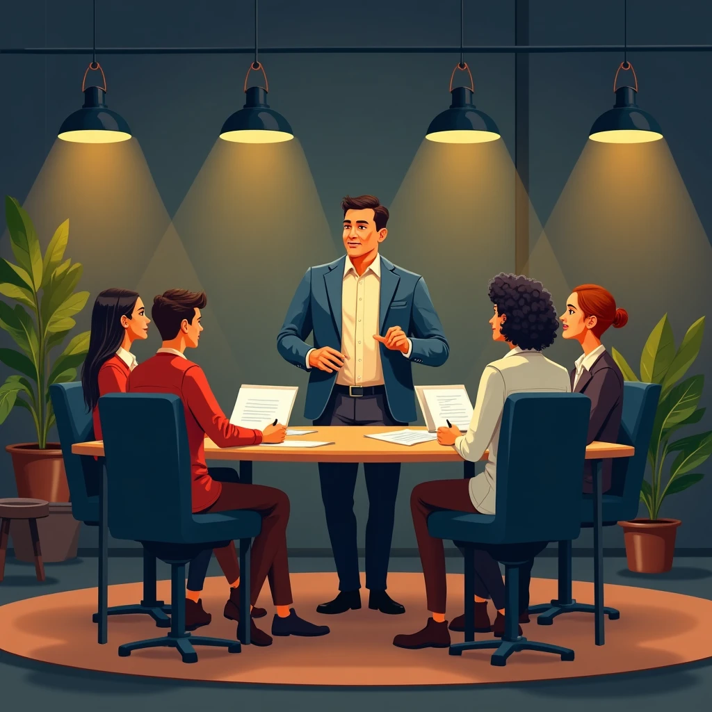 Experienced professional leading a meeting