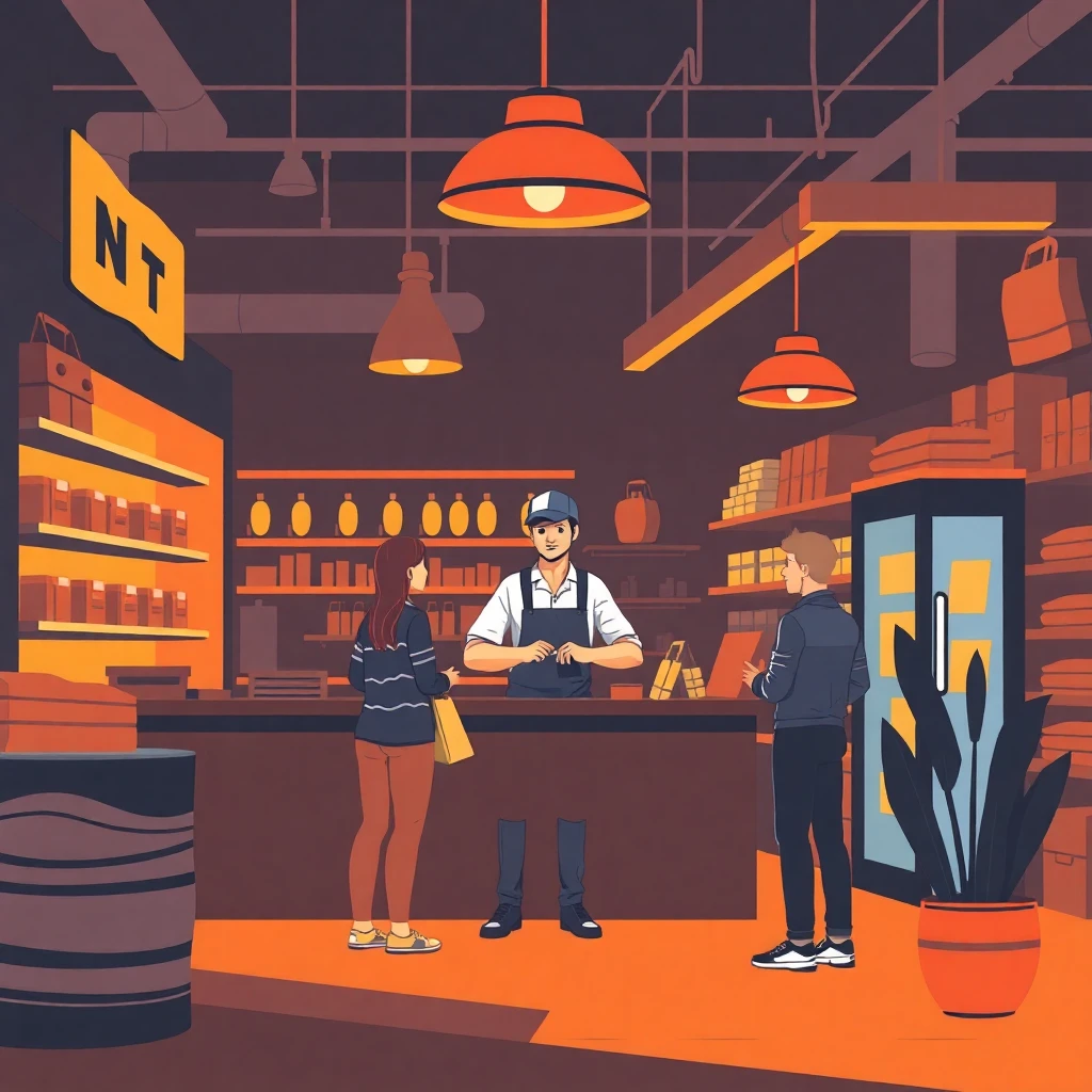 Interacción de ventas en tienda moderna