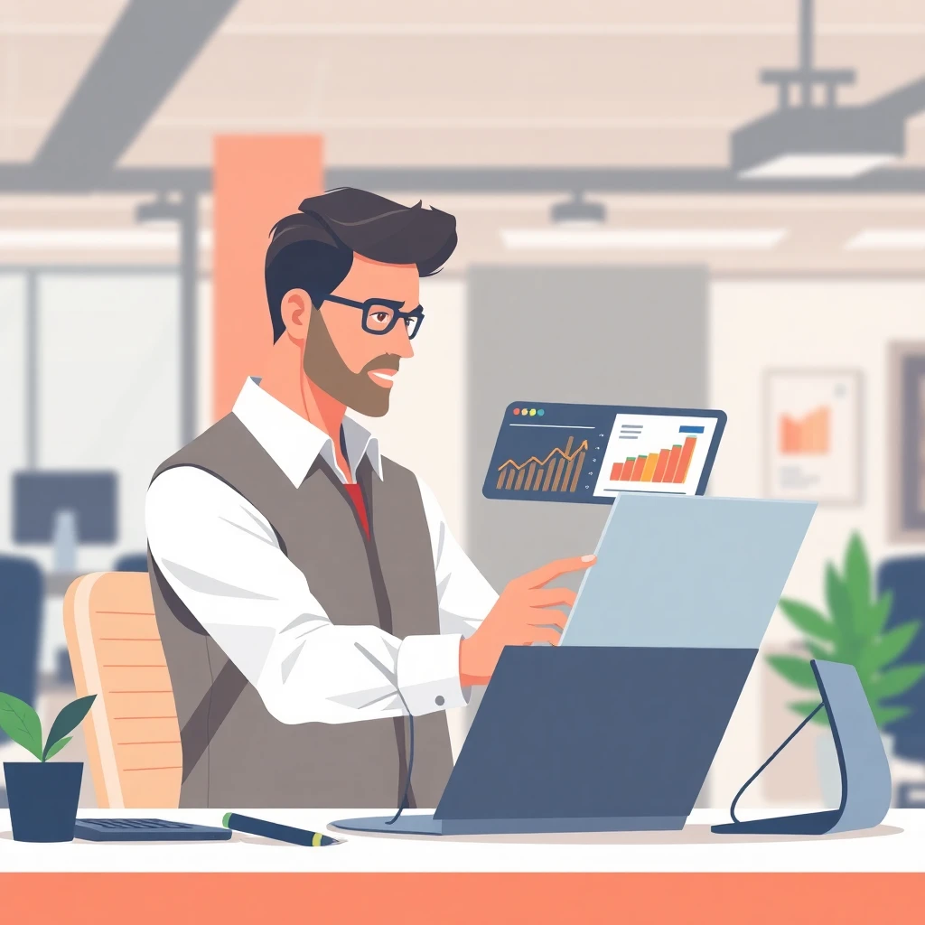 Profesional de ciencia de datos trabajando