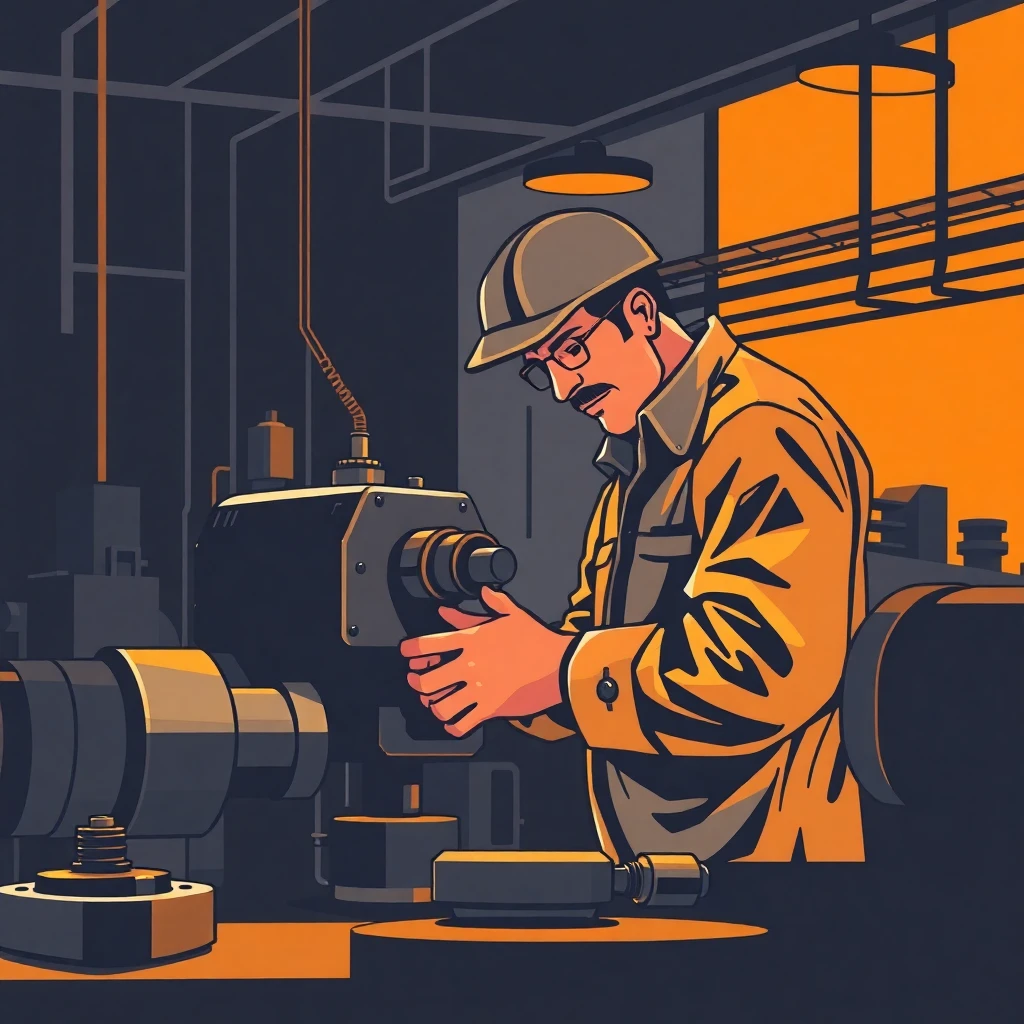 Ingeniero trabajando en maquinaria