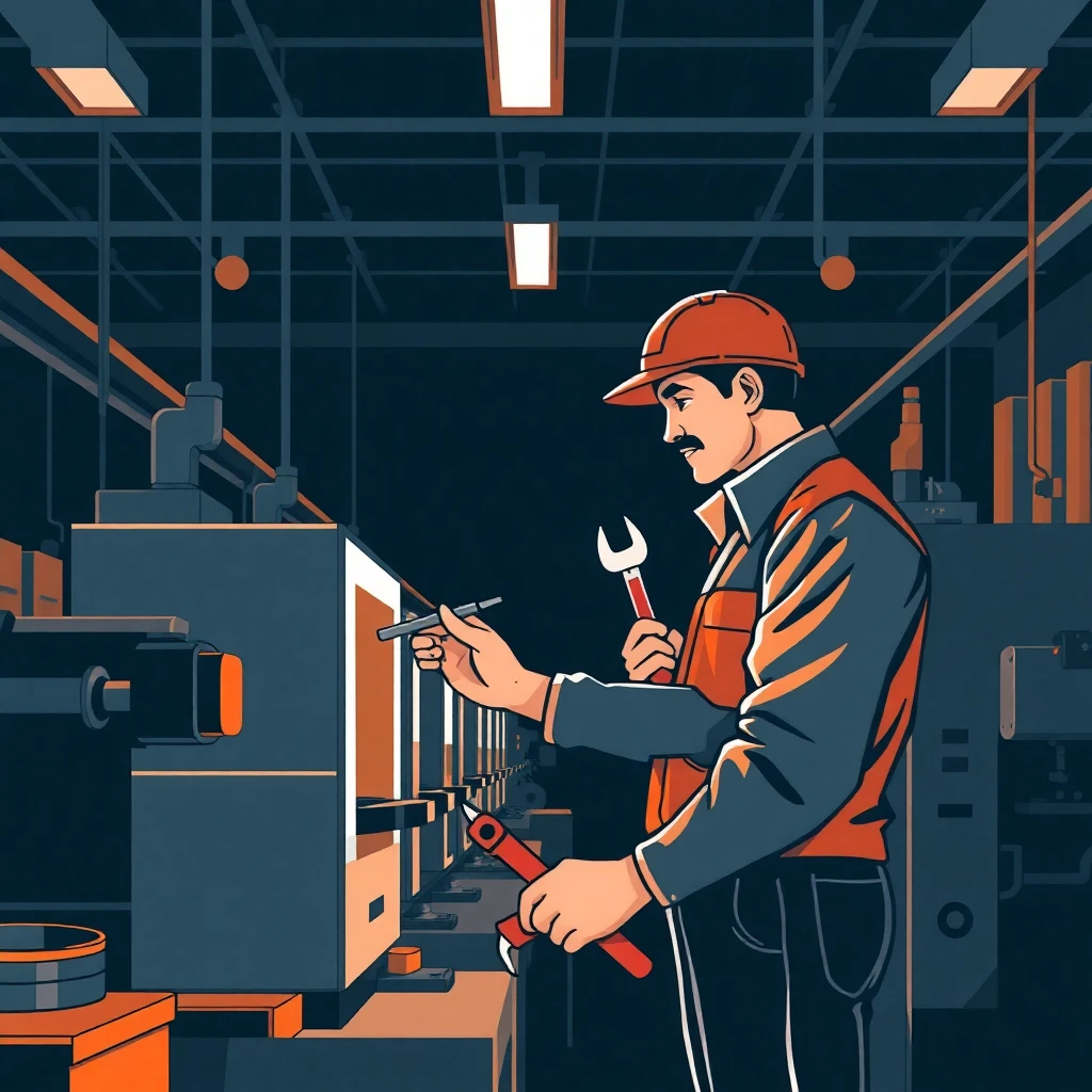 Técnico de mantenimiento en acción