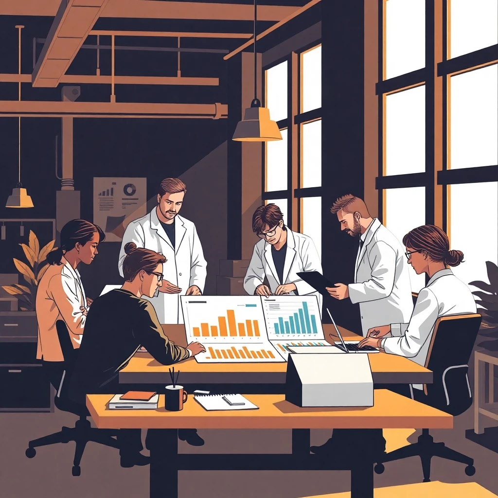 Data scientists collaborating