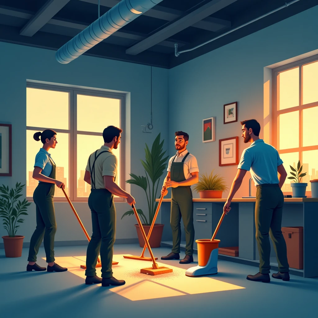 Teamwork in cleaning