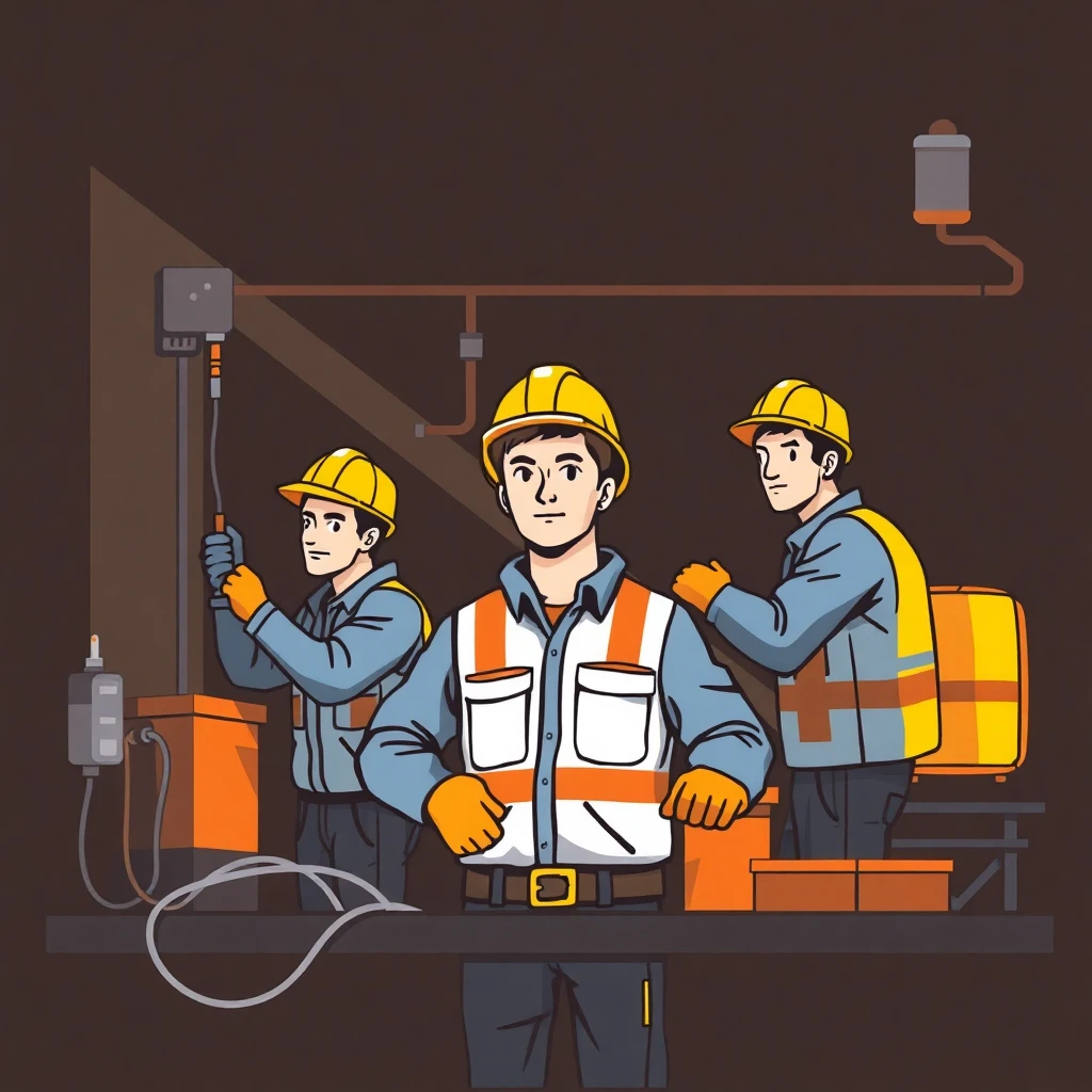 Electricians at work on a high-paying job