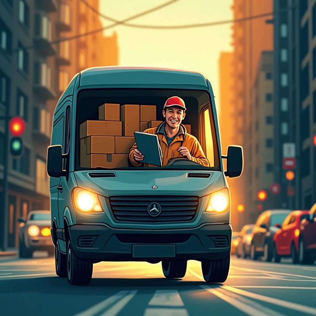 Busy delivery driver