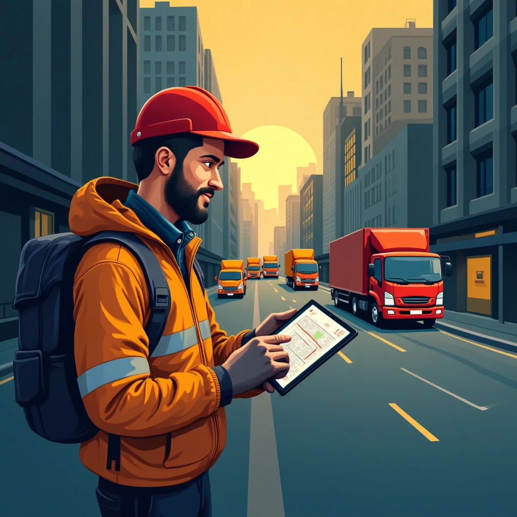 Courier planning a delivery route