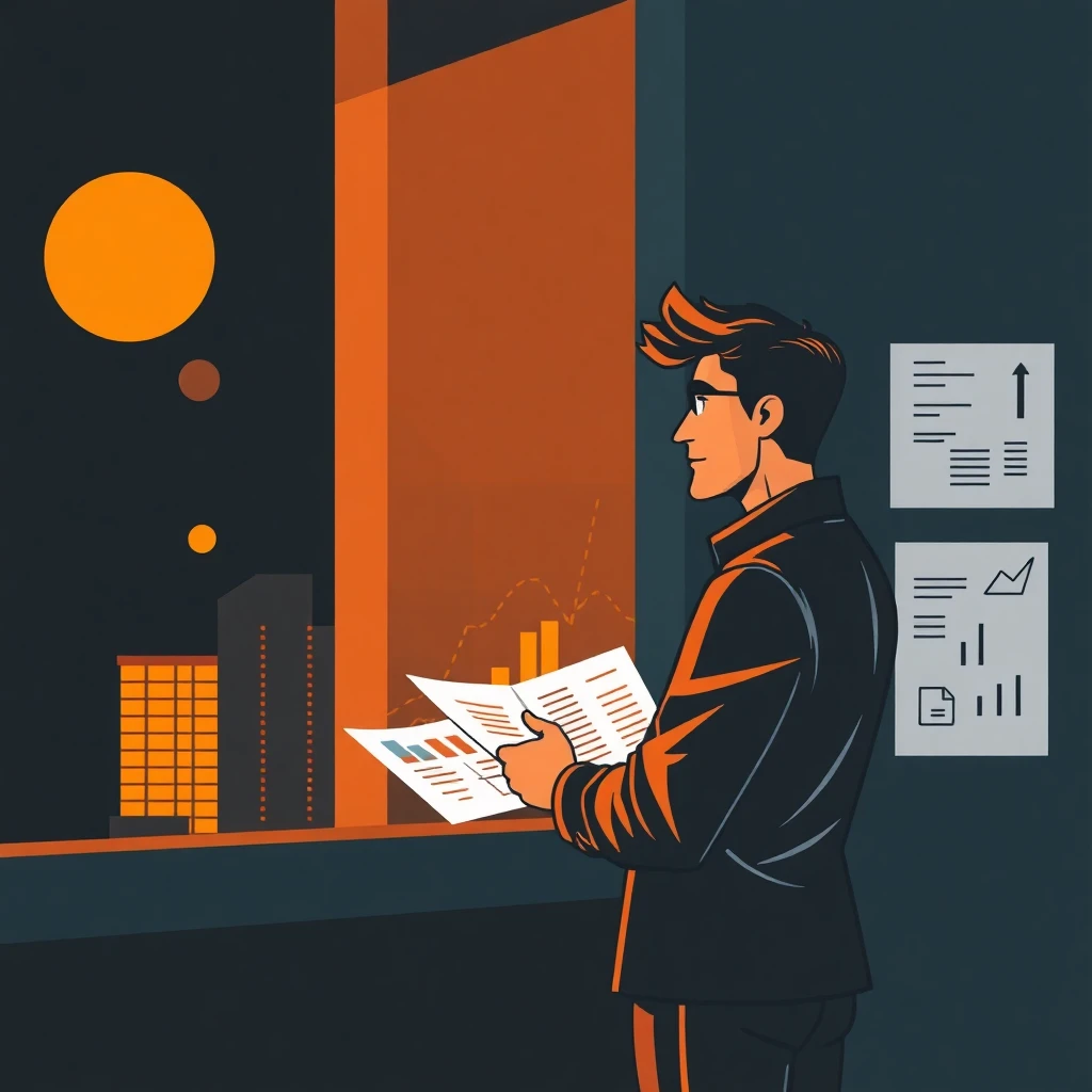 Finance professional analyzing data