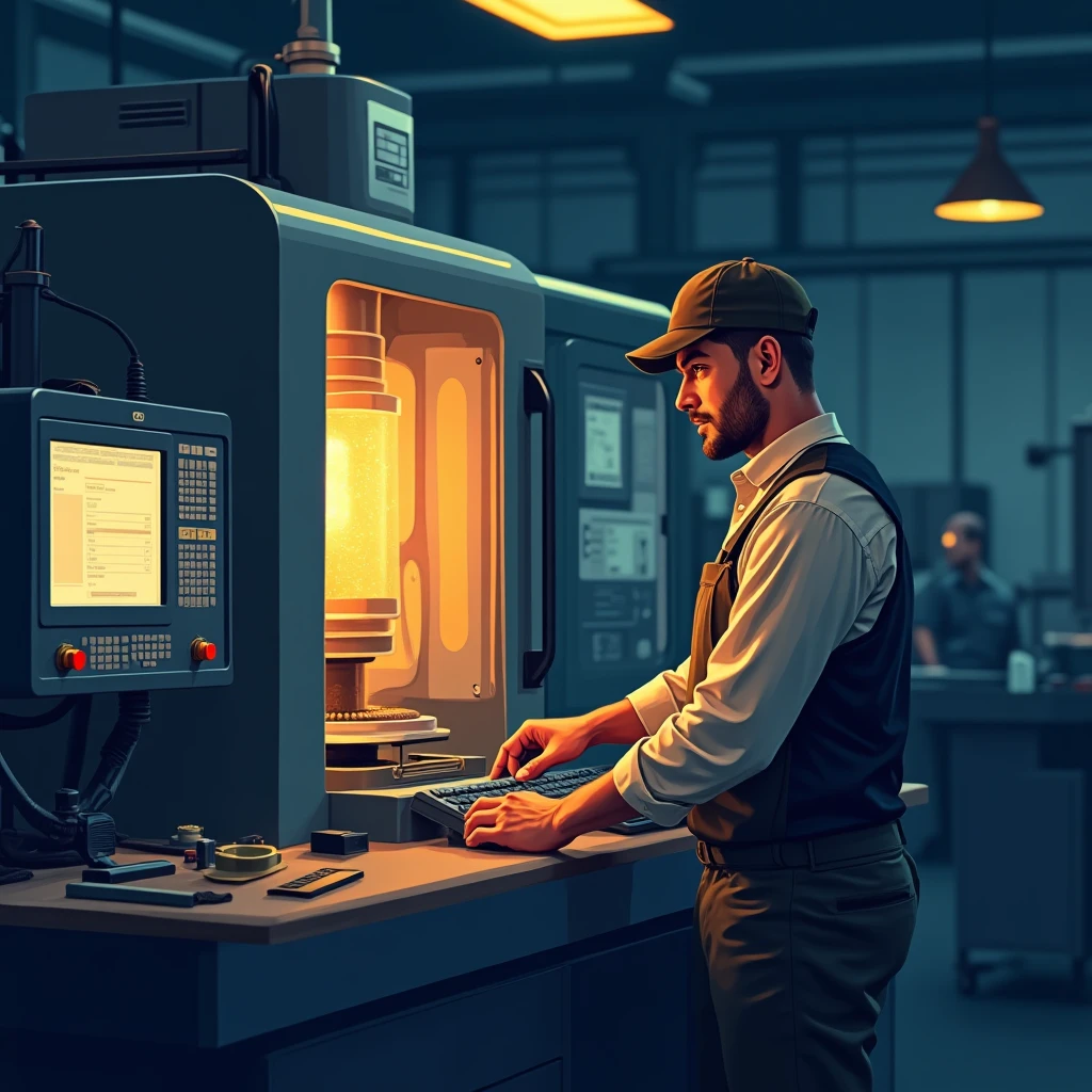 CNC operator working