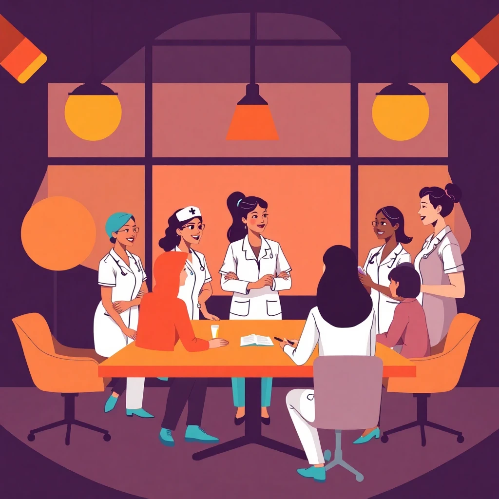 Nurses discussing career options