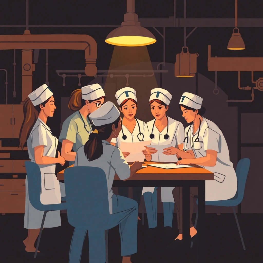 Nurses in a team meeting