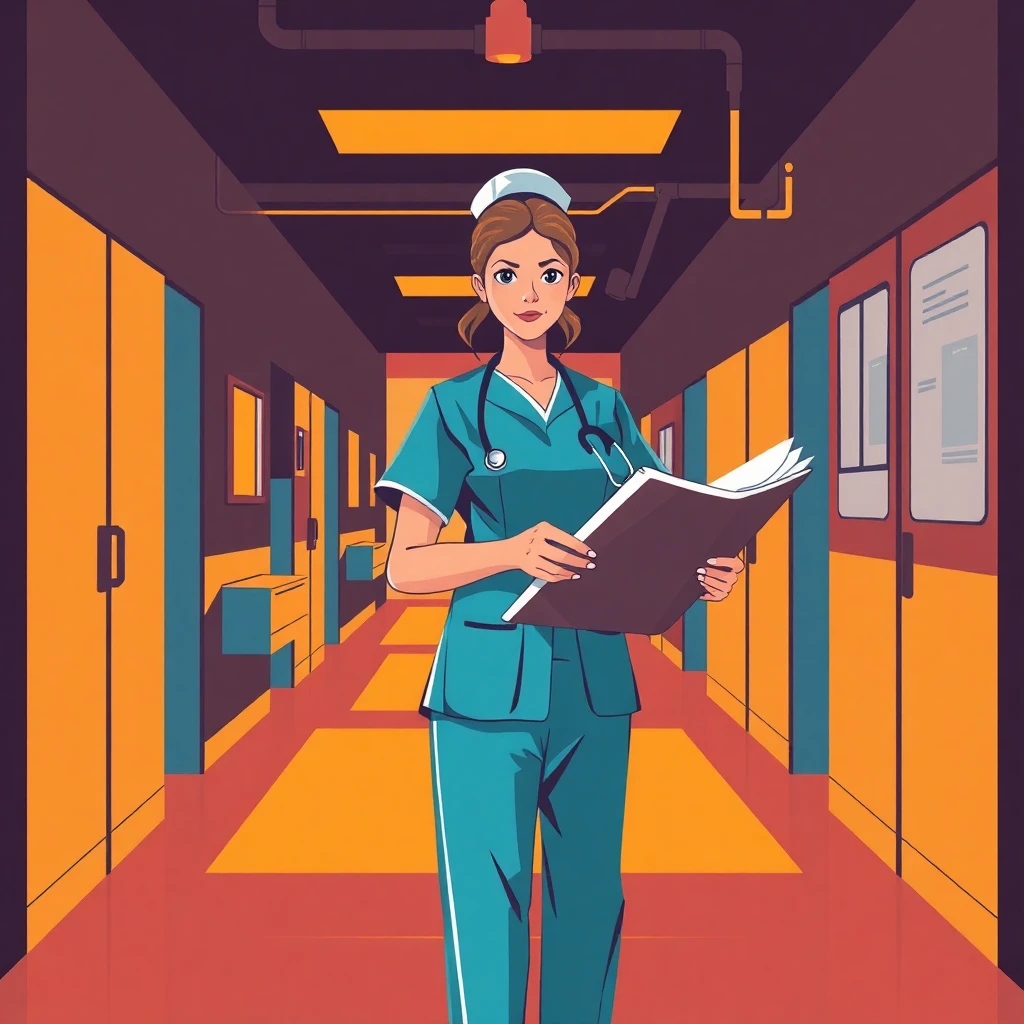 Nurse reviewing files