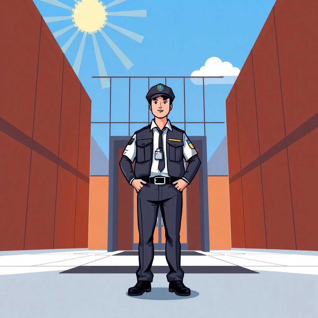 Security officer at corporate building