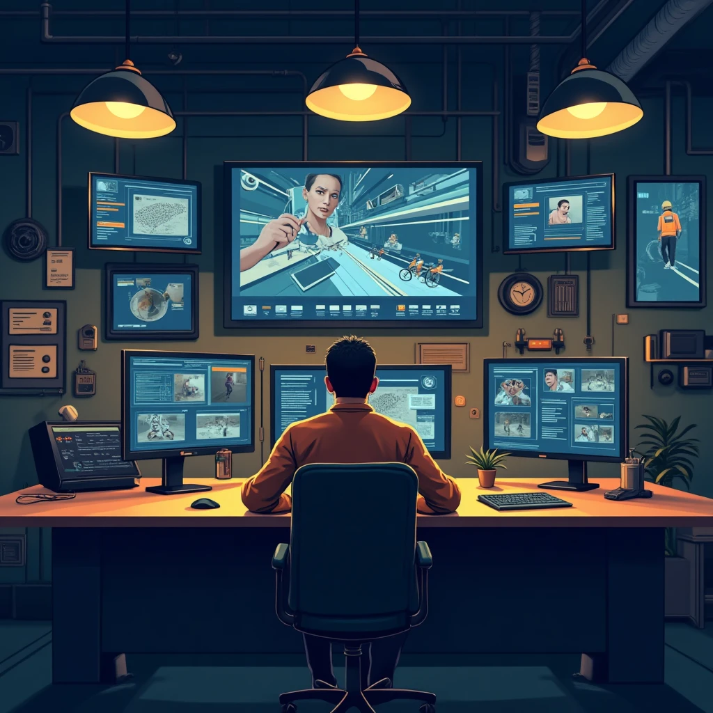 High-tech security operations center