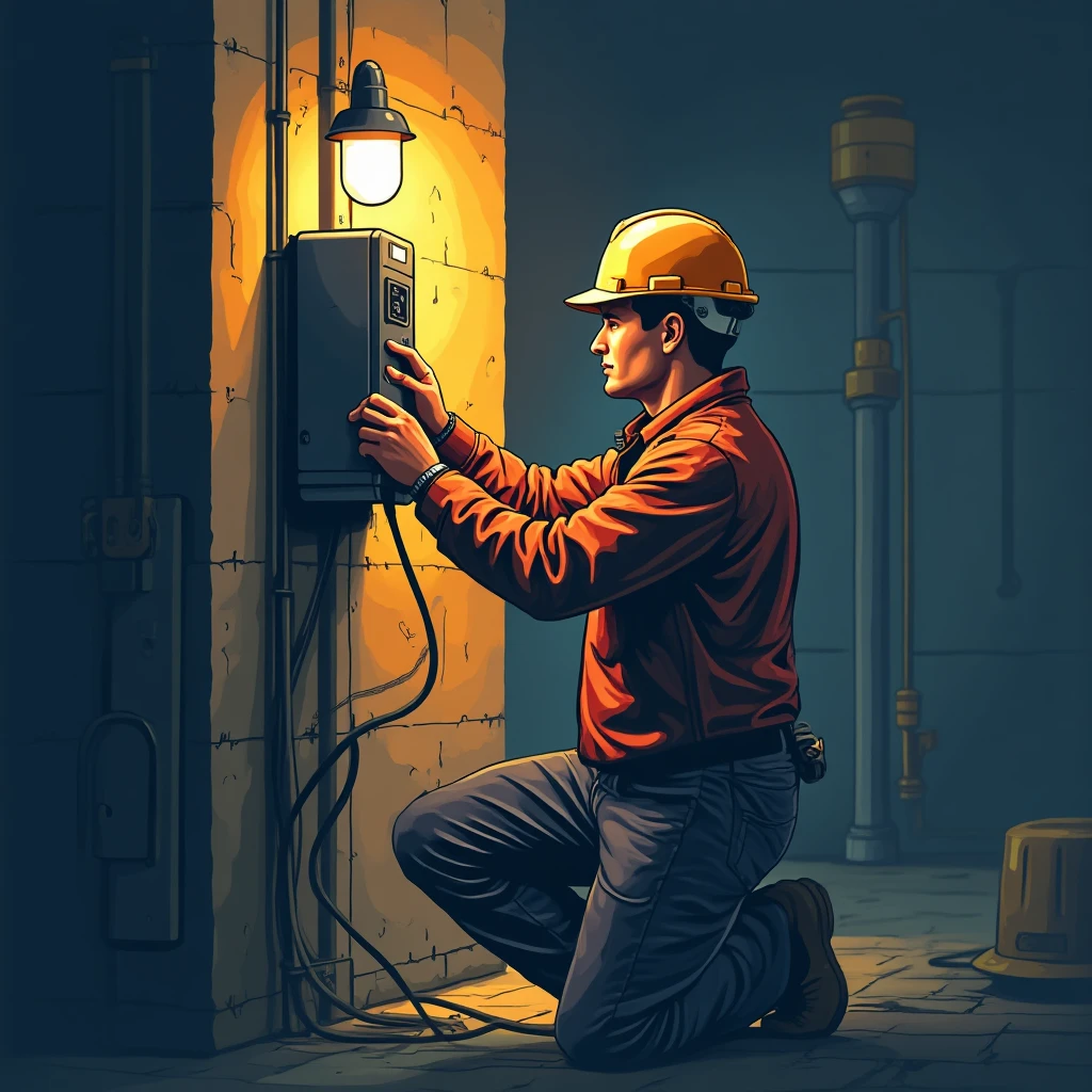 Security installation engineer at work