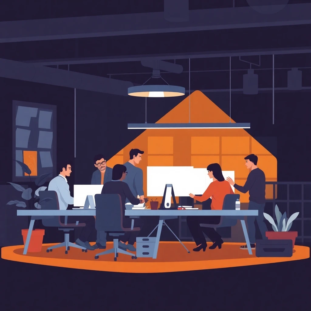 Software engineers collaborating