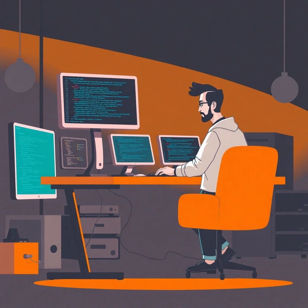 Software engineer at work