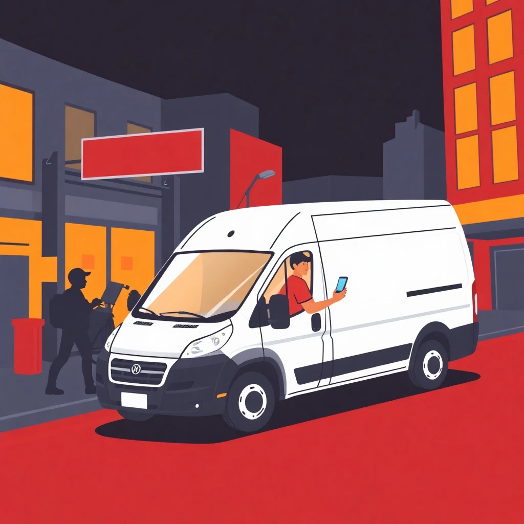 Delivery driver in action