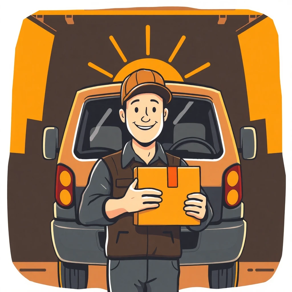 Happy delivery driver