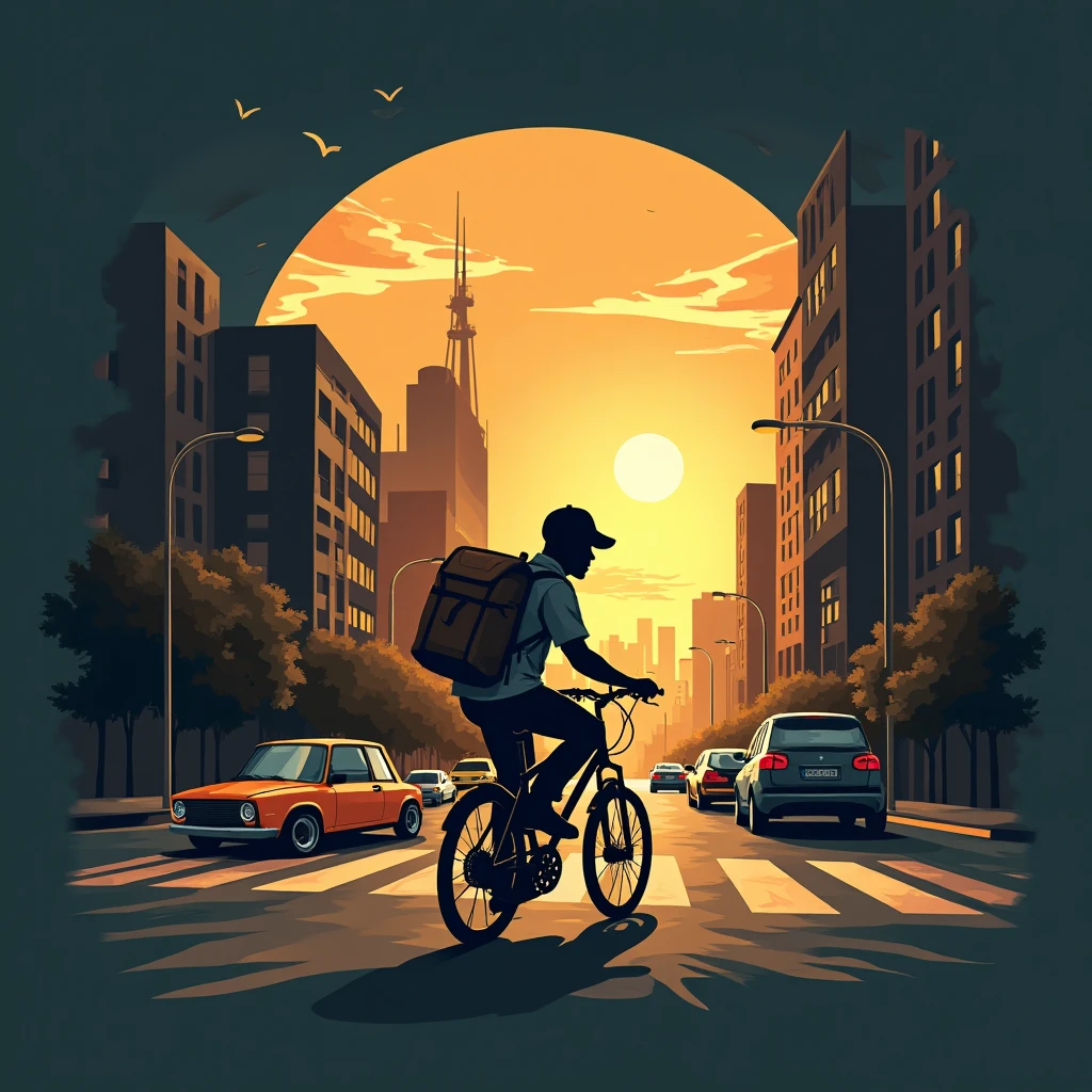 Courier navigating city