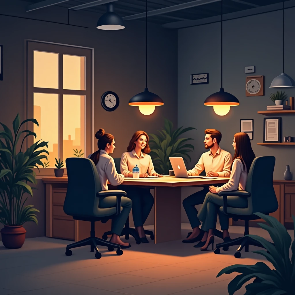 Discussão profissional em ambiente de escritório