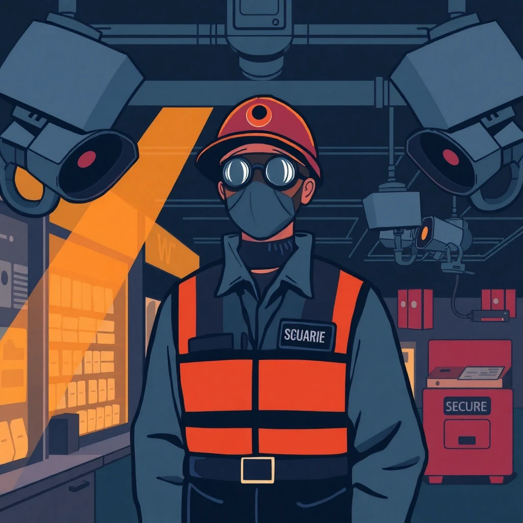 Guardia de seguridad en acción