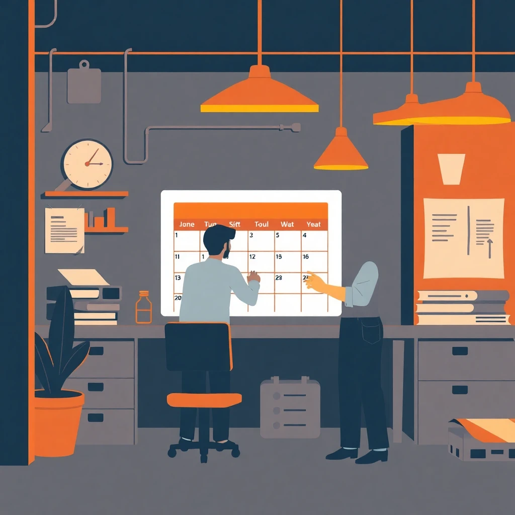 Trabajador revisando horarios