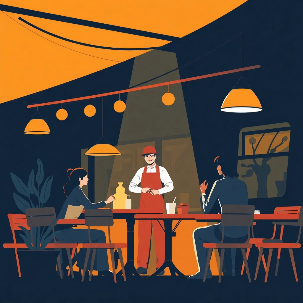 Servicio en restaurante al aire libre