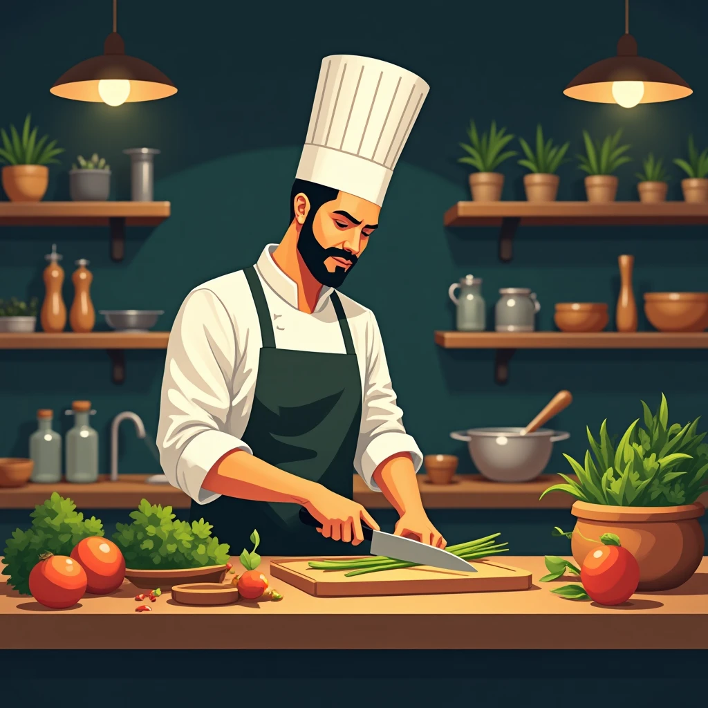 Chef preparando comida