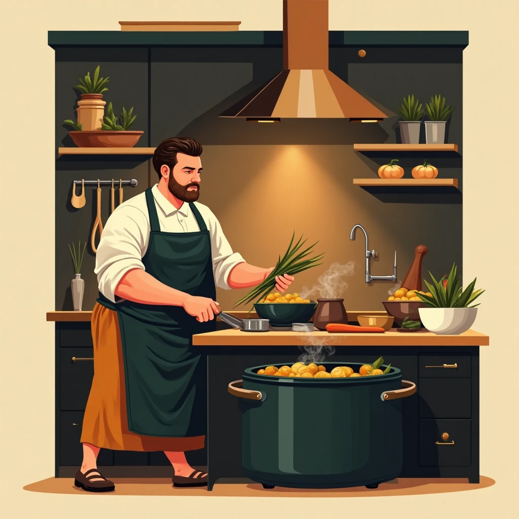 Cocinero en acción