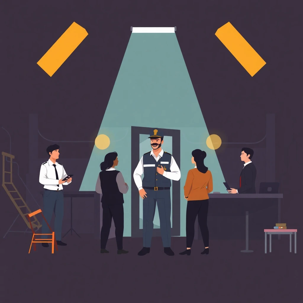 Guardia de seguridad en ambiente corporativo