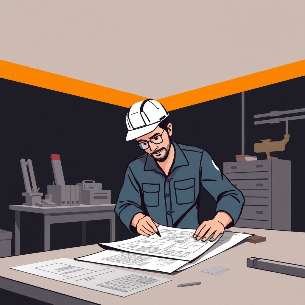 Ingeniero revisando logística