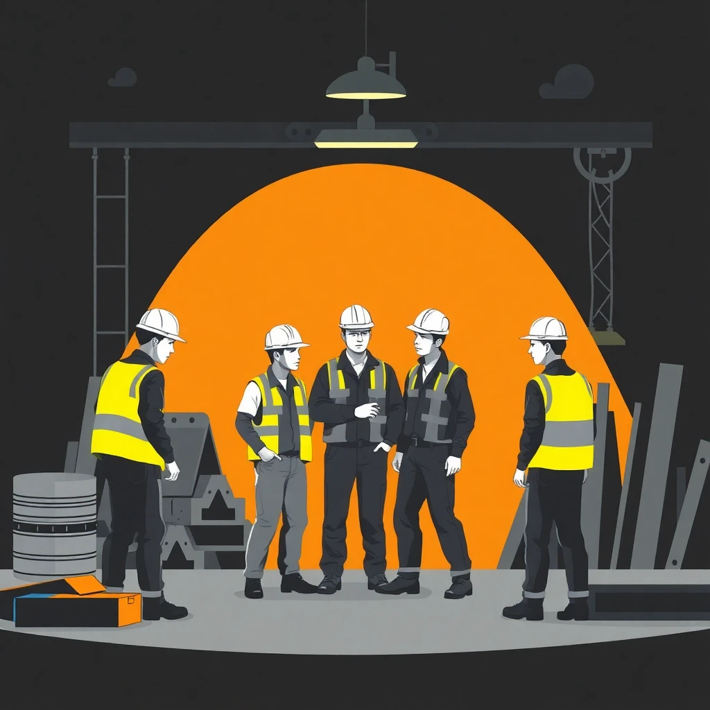 Colaboración en equipo en un sitio de construcción