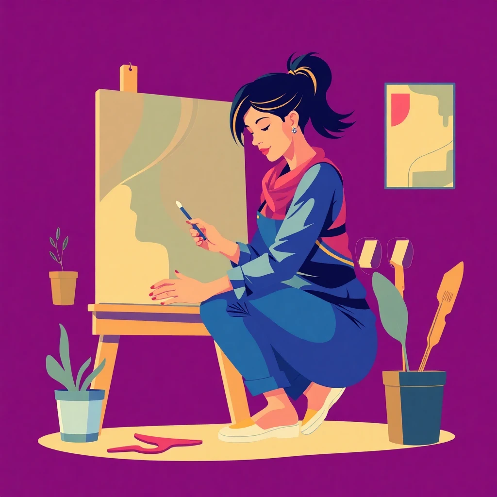 Mujer carpintera en acción