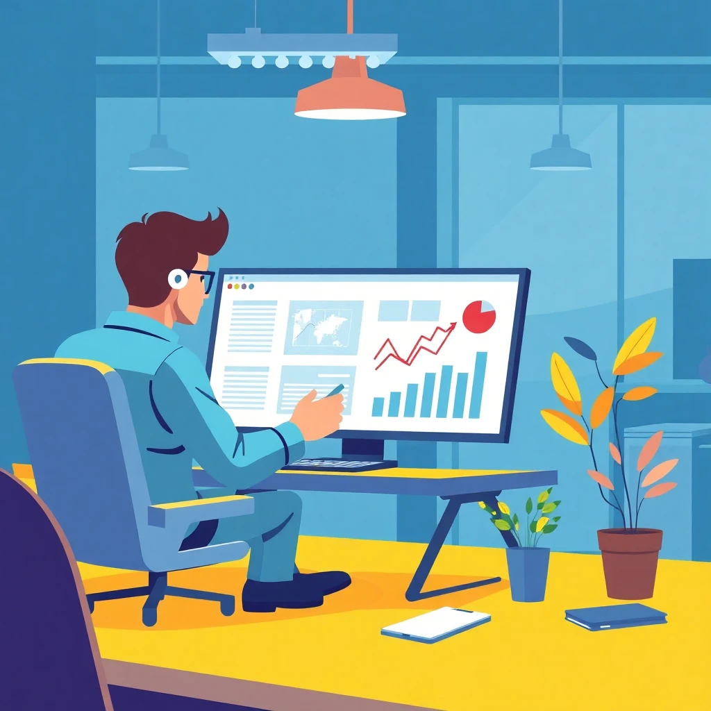 Gestor de proyectos revisando gráficos