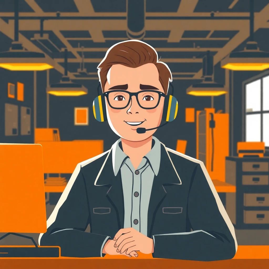 Trabajador de call center en acción