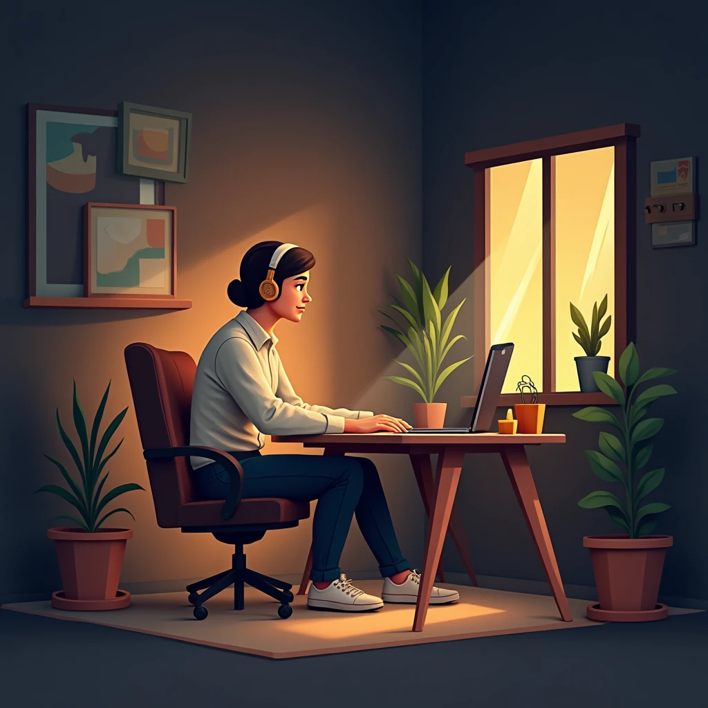 Trabajador remoto en atención al cliente