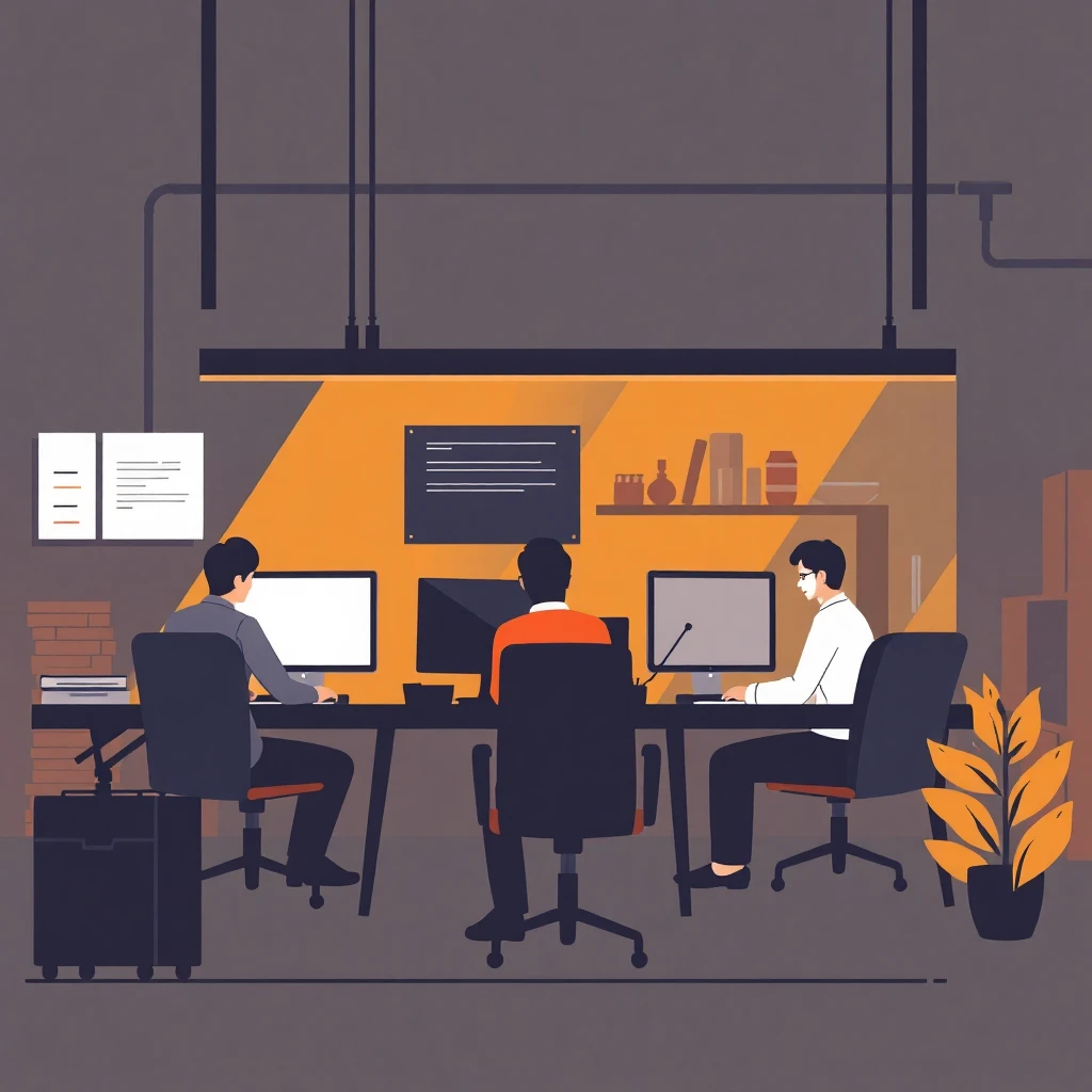 Equipo de servicio al cliente colaborando