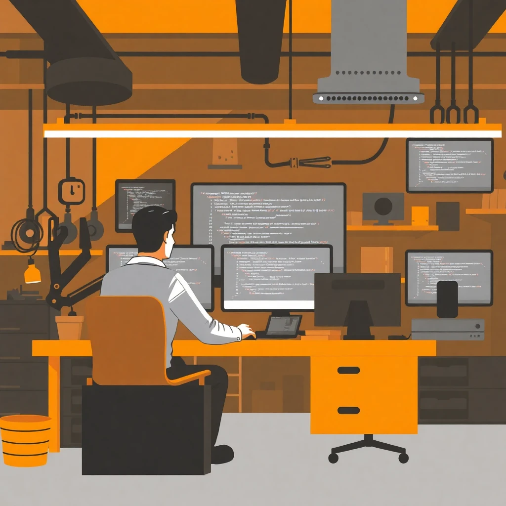 Desarrollador de software en acción