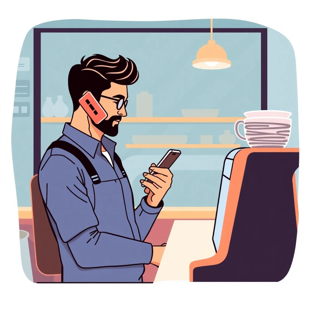 Repartidor usando su tiempo libre