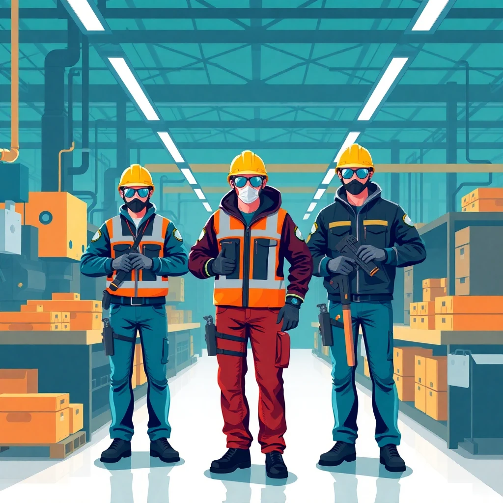 Equipo de seguridad en fábrica